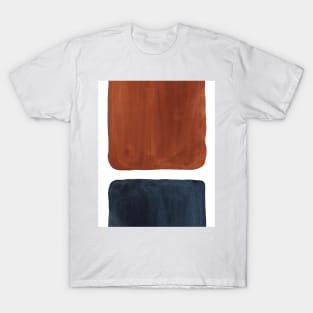 Terracotta and navy color blocks T-Shirt